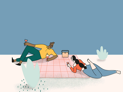 Picnic Date 2d animation 2d character animated gif animation charecter design color illustration illustrator