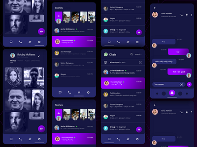 Dark mode for Chat App 2 adobexd app branding clock app creative design illustration minimal smarthome ui ux