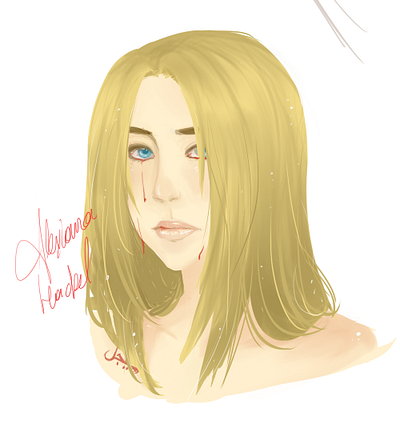 Alexianna blonde blood color color palette digitalart no lines sai