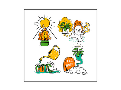 Plant Care Illustrations 2d branding branding illustration character design clean face flat flat art flat illustration graphic minimal minimal illustration vector vector art web illustration