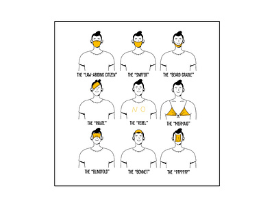 How to Not Wear a Mask 2d branding branding illustration character design clean corona virus covid face flat flat art flat illustration graphic mask minimal minimal illustration social distancing vector vector art web illustration