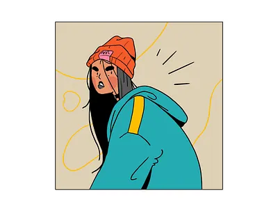 Grumpy Girl 2d branding branding illustration character design clean dtiys face flat flat art flat illustration graphic minimal minimal illustration vector vector art web illustration