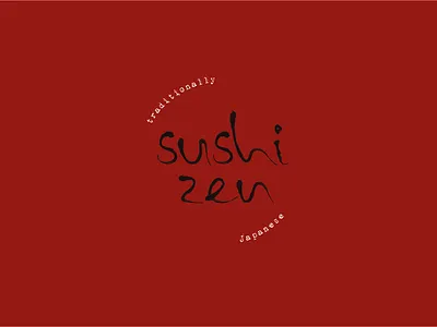 Logo Challenge: Sushi Zen adobe brand branding circle customtype design experimental graphic design ink ink type japanese logo logo design sushi typography