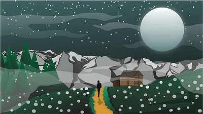 swiss 2d adobe artoftheday creative digitalart graphic graphicdesign house ice illustration illustrator mountains night sketch vector