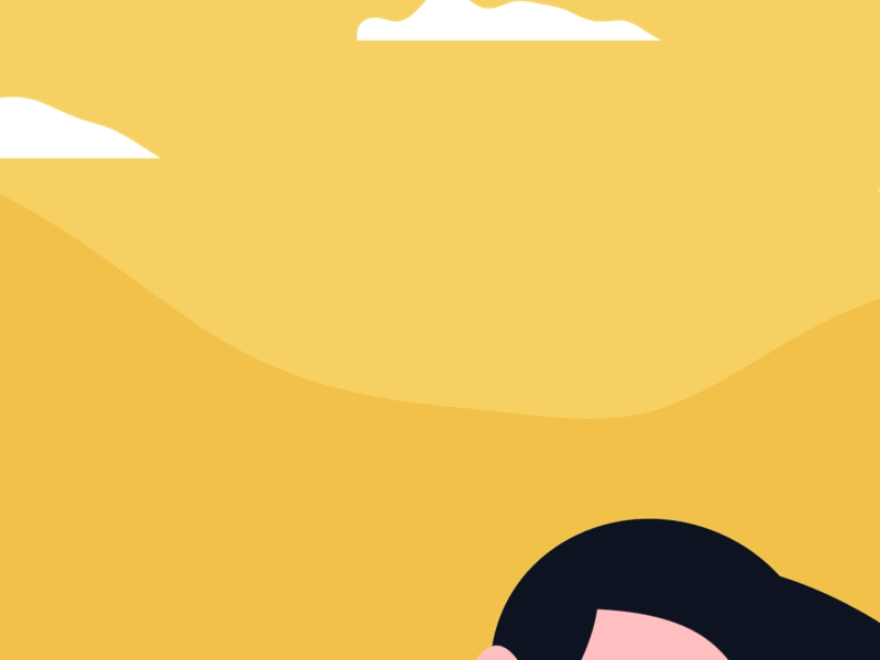 Bearded Character Waving 12fps bank beard character character animation desert explainer video finance greet hello illustration man mograph motion design motion graphics revolut vector wave yellow