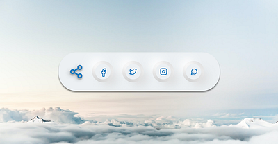 Daily UI 010: Neomorphic Social Share clean clean ui daily ui daily ui 010 dailyuichallenge facebook instagram messages minimal nemorphic neomorphism simple simple ui sleek social share social share button social sharing socials text twitter
