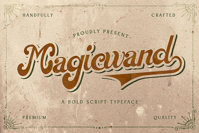 Magic Wand - Bold Script Font bold brush calligraphy font groovy handdrawn handlettering logotype multilingual puaencode retro script stylish vintage