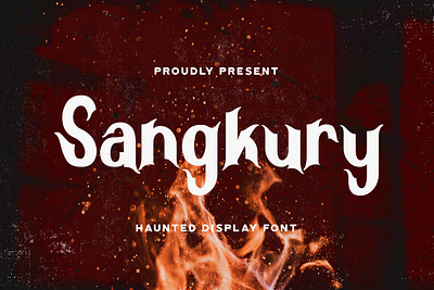 Sangkury - Haunted Display Font dingbats display. decorative ghost gothic halloween handdrawn handlettering haunted horror logotype quirky scary scream spooky