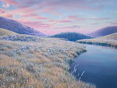 Lush 3d landscape landscape illustration