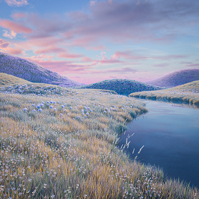 Lush 3d landscape landscape illustration