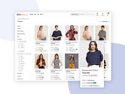 Product Listing Page design ecommerce app fashion brand fashion design filters listing page product design product page shopping app ui userexperience userinterface ux website design