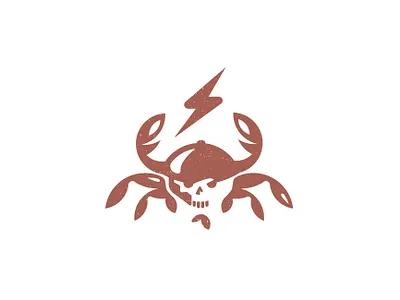CrabMen bolt brand branding crab design illustration lobster logo logotype sea seafood skull
