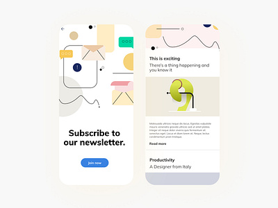 Element Pack app app design design designer digital graphic illustraion illustration illustrations illustrator minimal mobile design mobile ui news app newsletter subscribe subscription ui ux vector