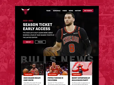 Chicago Bulls Web Design bulls chicago bulls design layout nba ui ui challange web web design website