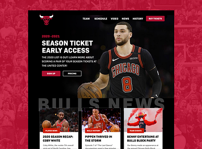 Chicago Bulls Web Design bulls chicago bulls design layout nba ui ui challange web web design website