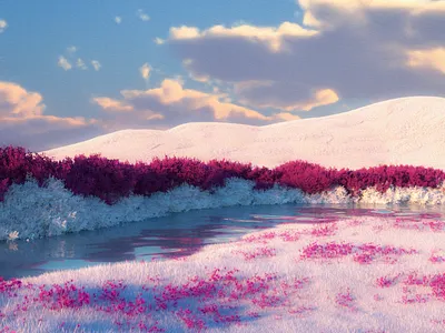 Bright 3d 3d art cinema4d landscape landscape illustration octane