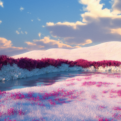 Bright 3d 3d art cinema4d landscape landscape illustration octane