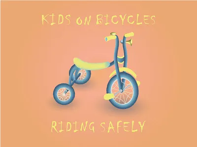 Riding Safely adobe illustrator advertisment branding bycicle cycle fluffy flyer illustration kids kids illustration leaflet logo orange print riding roadsign safely safety toys typography