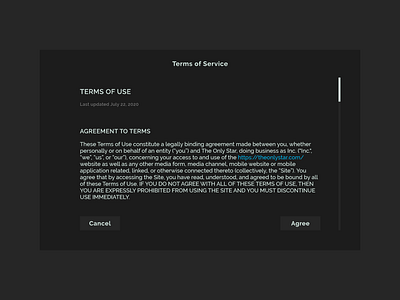 Terms of Service 100daysofui adobexd dailyui design terms ui