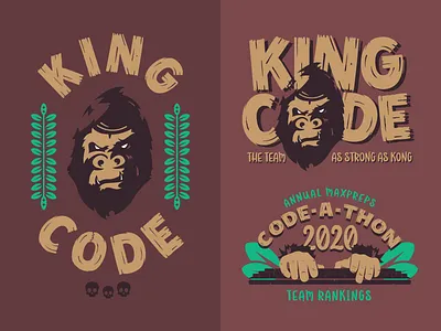 King Code badge branding gorilla illustration king king kong logo vector