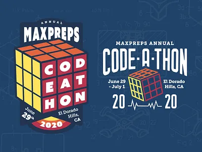 Code-A-Thon 2020 badge badge logo branding rubiks cube vector