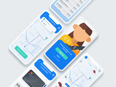 DRIVER App car carapp driver driverapp ride rideshare ux