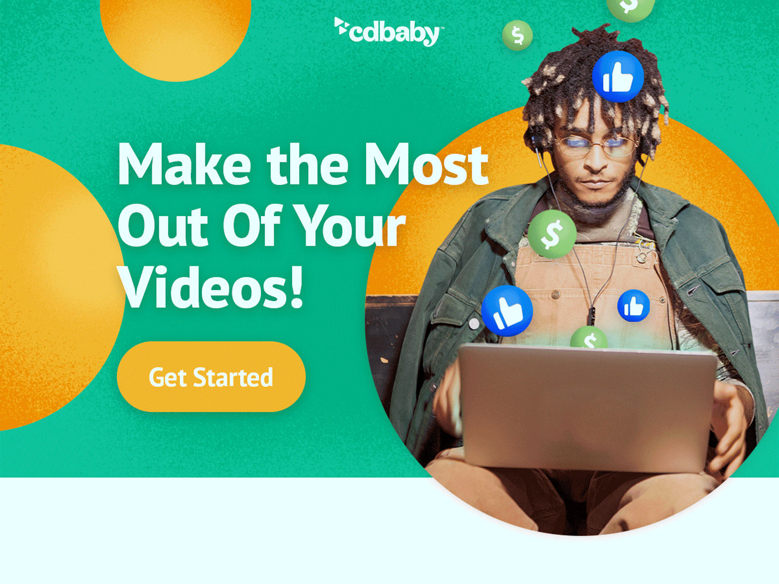 E-Mail Header | CD Baby after effects animated circles email gif header music photoshop teal yellow