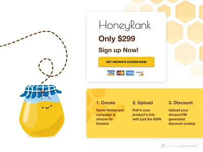 HoneyRank Amazon Keyword Rating Website Design amazon amazon sellers bee design honey keyword keywords landing page landing page concept landing page design landing pages online online store orange shop store web design website yellow