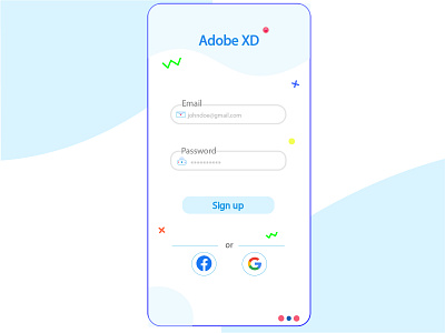 Sign up Form Adobe XD playoff design ux