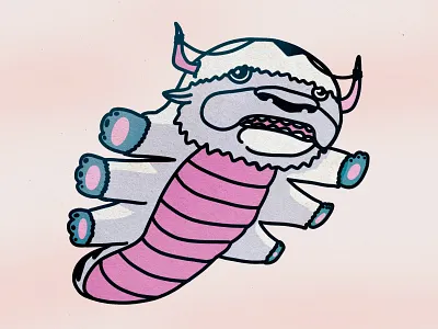 Yip yip! aang appa avatar cartoon color colour illustration skybison texture