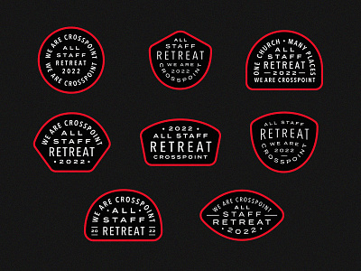Retreat Badges badge brand identity church classic emroidered patch identity letters patch type badge vintage