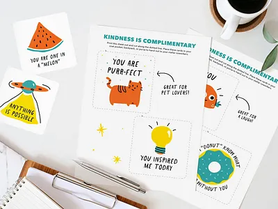 "Compliment" Printable Mockup cat design desk inspiration mockup paper photorealistic photorealistic mockup photoshop mockup printable stock photo mockup