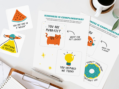 "Compliment" Printable Mockup cat design desk inspiration mockup paper photorealistic photorealistic mockup photoshop mockup printable stock photo mockup