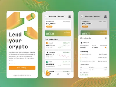 Crypto Lending Platform crypto cryptocurency cryptolending lending mobile mobiledesign platform ui uiux
