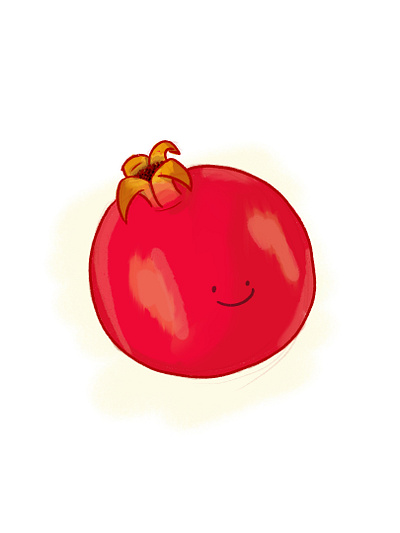 Pomegranate baby cute fruit illustration pomegranate pregnancy red smiley