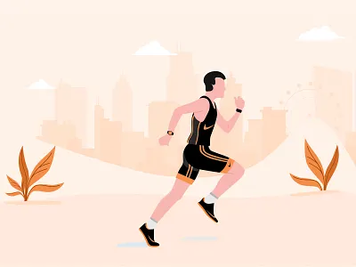 Running Illustration branding illustration illustration art illustrator nike orange popular running trend trending trending design trendy vector xd
