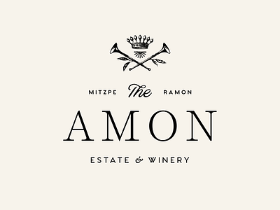 The Amon brand crest estate icon logo mark type vintage logo winery