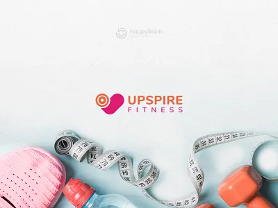 Upspire Fitness Logo Design brain branding freelancelogodesigner happybrain happybrain design hblogo jolanjimenez logo logo designer