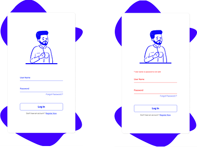 sing in page design with illustration and showing error design f design illustration ui ux web website