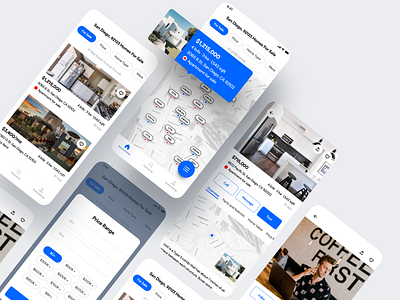 Booking App android app booking buy flutter home interaction ios iphone landing mobile product design react real estate rent saas sell ui ux zillow