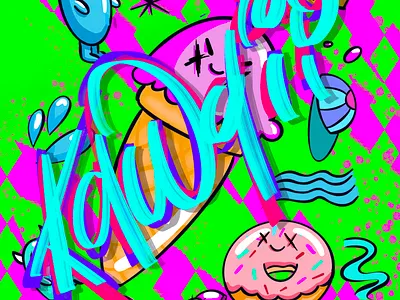 Bad A$$ Kawaii calligraphy illustration illustration art illustrations illustrator kawaii