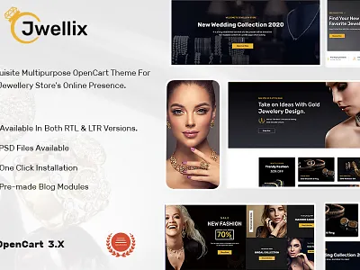 Jwellix - Jewellery Store OpenCart Theme blog design ecommerce design ecommerce shop opencart themes responsive design ux woocommerce