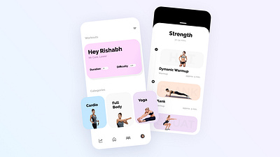 Agile - A Fitness App app design flat minimal typography ui ui design userinterface ux uxdesign