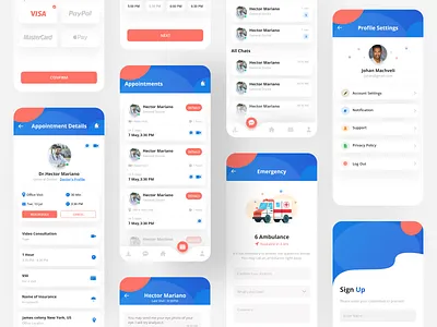 Doctor Consultation App app design colorful design doctor doctor app doctor appointment health app home screen illustration medical