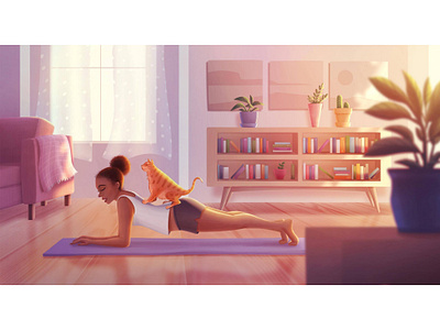 Centered digital illustration environment procreate visual development yoga