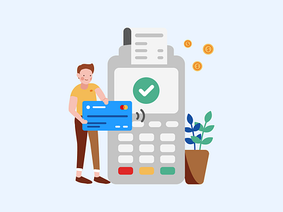 Illustration for NFC Mobile Payment adobe illustrator credit card credit card checkout flat illustration graphic design graphic designer illustration landing page design landing page ui mobile payment nfc