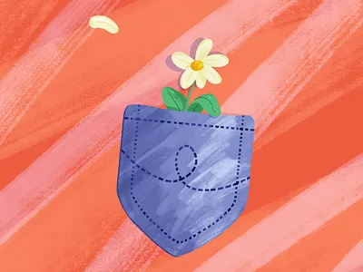 Growing in a pocket illustration