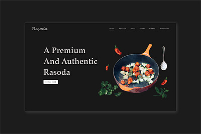 Restaurant Landing Page adobexd black theme branding clean design food landingpagedesign restaurant typography ui userinterface web website