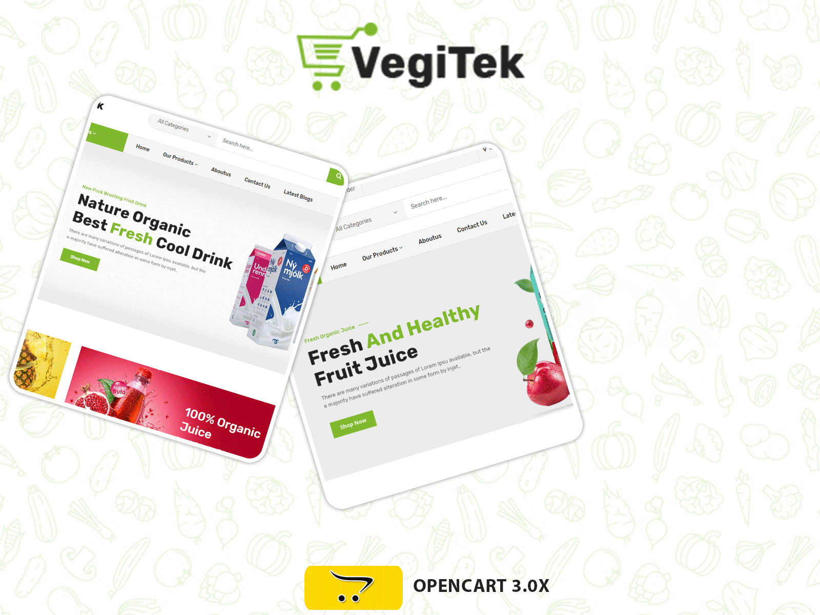 Vegitek - Organic Food & Grocery Mart Opencart Theme blog design branding ecommerce opencart themes responsive responsive design responsive website typography ui ux woocommerce