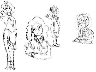 one year of drawing cartoon girl illustration